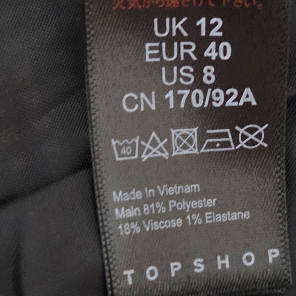 Topshop Black and White Checkered Mini Skirt NWT US Size 8 - Picture 12 of 13